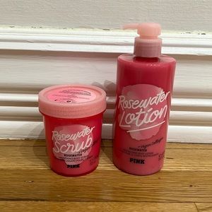 NWT VS PINK Rosewater Lotion & Scrub